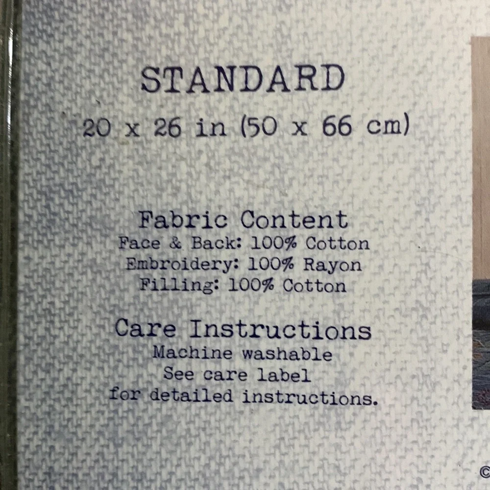 1977 Dry Goods- Embroidered Denim Sham-Standard Size